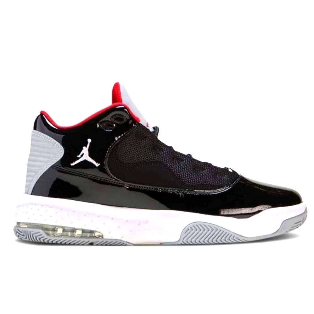 Size 6- Jordan Max Aura 2 Black Cement Youth CN8094-006 Black Red White